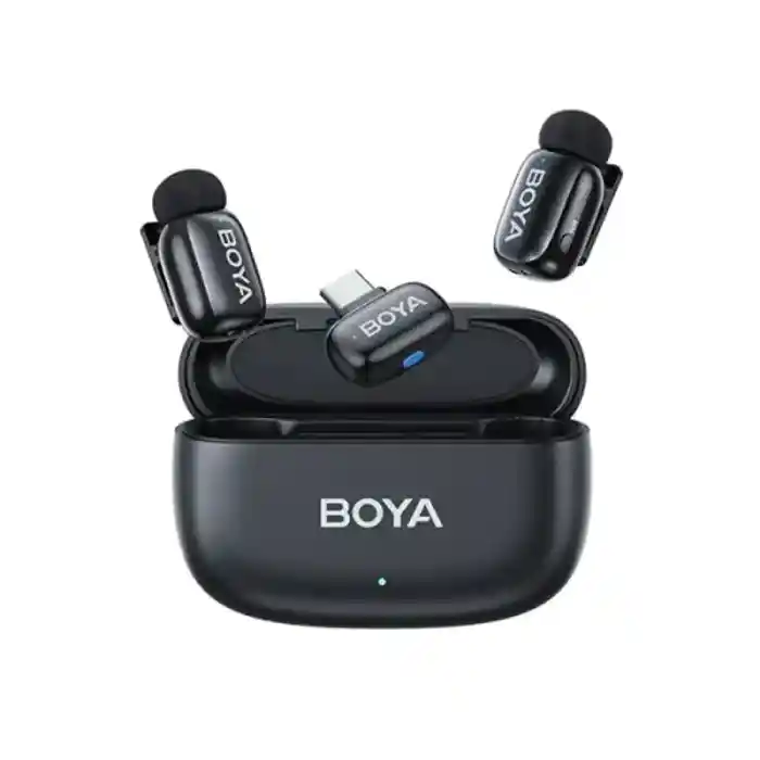 BOYA mini-14-B The World's Tiniest Wireless Microphone (1RX,2TX)...